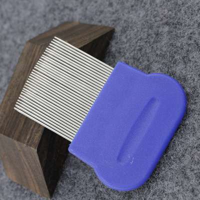 Semicircular plastic handle metal teeth pet flea comb