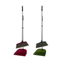 JS-2062 Wholesale Long Handle  Plastic  Broom And Dustpan Set For Cleaning